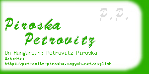 piroska petrovitz business card